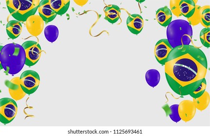 Festival Celebrated Brazilian Colorful Celebration Brazilian Hang bunting for Brazil celebration template banner. vector