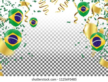 Festival Celebrated Brazilian Colorful Celebration Brazilian Hang bunting for Brazil celebration template banner. vector