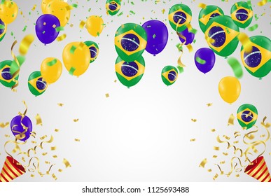 Festival Celebrated Brazilian Colorful Celebration Brazilian Hang bunting for Brazil celebration template banner. vector