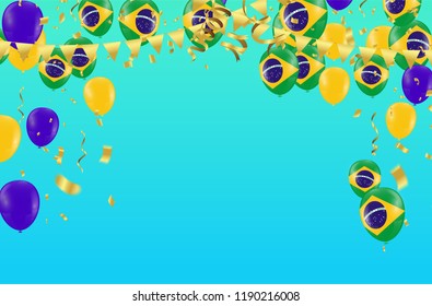 Festival Celebrated Brazilian Colorful Celebration Brazilian Carnaval Title With Colorful Party Elements. Travel destination. Brazilian Rhythm, Dance and Music.