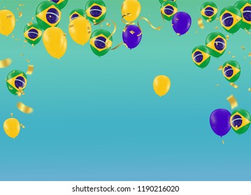 Festival Celebrated Brazilian Colorful Celebration Brazilian Carnaval Title With Colorful Party Elements. Travel destination. Brazilian Rhythm, Dance and Music.