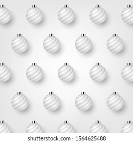 festival celebration concept, merry christmas, happy new year, white ball background, Isolated vector design