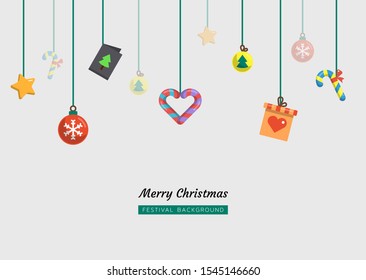 festival celebration set concept, christmas, new year, gift, color flat background, Isolated vector design