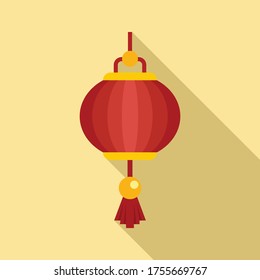 Festival chinese lantern icon. Flat illustration of festival chinese lantern vector icon for web design