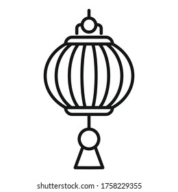Festival chinese lantern icon. Outline festival chinese lantern vector icon for web design isolated on white background