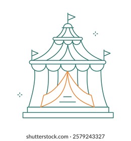 Festival Circus Tent Vector Icon Design