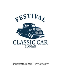 Festival classic car logo vector