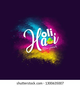 Festival of Colors celebration with message in Hindi Holi