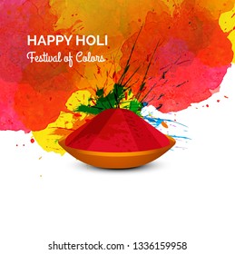 Festival of Colors  happy holi celebration card vector