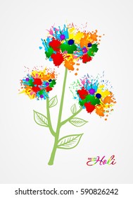 Festival of Colors. Happy Holi! Colorful logo. Bright banners with watercolor flowers. Rainbow. Creative flyer, pamphlet, invitations, greeting cards. Holiday of spring. Indian Fest Party celebration
