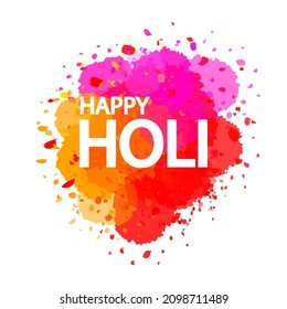 Festival of colors holi happy watercolor, vector art illustration.