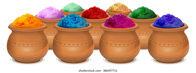 Festival of colors Holi. Isolated on white illustration