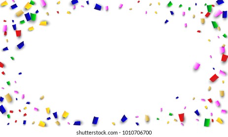 Festival Confetti Background. Many Falling Festival Confetti for Your Design.
Holiday Decoration Isolated Elements on Background. Festive Vector Illustration. Invitation Card, Poster, Flyer