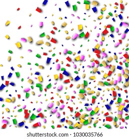 Festival Confetti Background. Many Falling Festival Confetti for Your Design.
Holiday Decoration Isolated Elements on Background. Festive Vector Illustration. Invitation Card, Poster, Flyer
