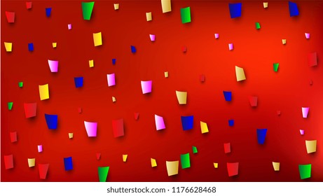 Festival Confetti Background. Many Falling Festival Confetti for Your Design.
Festive Vector Illustration. Invitation Card, Poster, Flyer. Holiday Decoration Isolated Elements on Background. 
