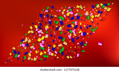 Festival Confetti Background. Many Falling Festival Confetti for Your Design.
Festive Vector Illustration. Invitation Card, Poster, Flyer. Holiday Decoration Isolated Elements on Background. 
