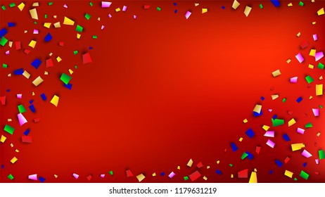 Festival Confetti Background. Many Falling Festival Confetti for Your Design.
Invitation Card, Poster, Flyer. Holiday Decoration Isolated Elements on Background. Festive Vector Illustration. 
