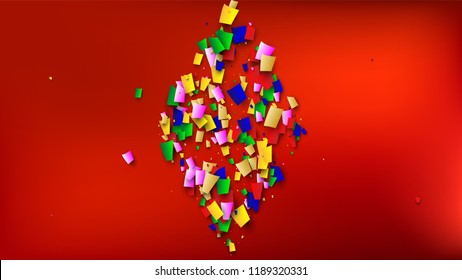 Festival Confetti Background. Many Falling Festival Confetti for Your Design.
Invitation Card, Poster, Flyer. Holiday Decoration Isolated Elements on Background. Festive Vector Illustration. 
