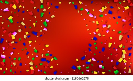Festival Confetti Background. Many Falling Festival Confetti for Your Design.
Invitation Card, Poster, Flyer. Holiday Decoration Isolated Elements on Background. Festive Vector Illustration. 
