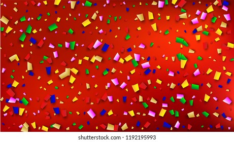 Festival Confetti Background. Many Falling Festival Confetti for Your Design. Invitation Card, Poster, Flyer. Holiday Decoration Isolated Elements on Background. Festive Vector Illustration. 
