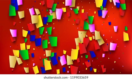 Festival Confetti Background. Many Falling Festival Confetti for Your Design.
Holiday Decoration Isolated Elements on Background. Festive Vector Illustration. Invitation Card, Poster, Flyer
