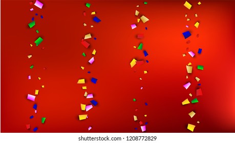 Festival Confetti Background. Many Falling Festival Confetti for Your Design.
Invitation Card, Poster, Flyer. Holiday Decoration Isolated Elements on Background. Festive Vector Illustration. 
