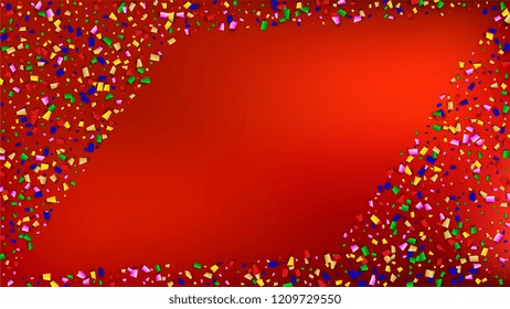 Festival Confetti Background. Many Falling Festival Confetti for Your Design.
Holiday Decoration Isolated Elements on Background. Festive Vector Illustration. Invitation Card, Poster, Flyer
