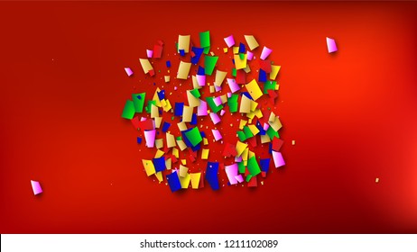 Festival Confetti Background. Many Falling Festival Confetti for Your Design.
Invitation Card, Poster, Flyer. Holiday Decoration Isolated Elements on Background. Festive Vector Illustration. 
