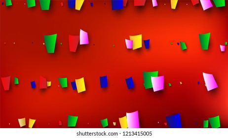 Festival Confetti Background. Many Falling Festival Confetti for Your Design.
Holiday Decoration Isolated Elements on Background. Festive Vector Illustration. Invitation Card, Poster, Flyer
