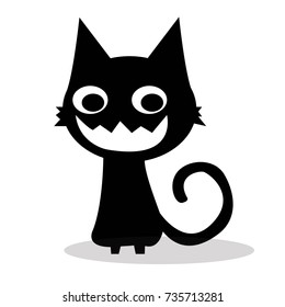 Festival  conpept - cartoon black cat halloween vector illustration isolated on white background