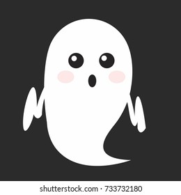 Festival  conpept - cartoon spirit halloween vector illustration isolated on black background