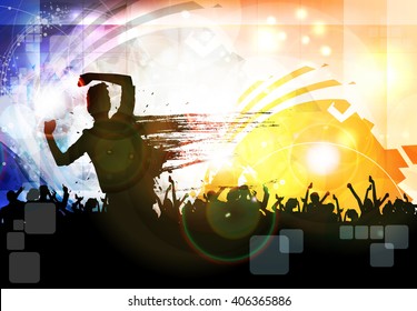 Festival. Crowd of dancing people