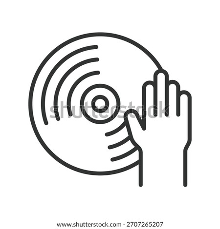 festival dj icon in line design. dj, music, record, disc, performance, festival on white background vector. festival dj editable stroke icon