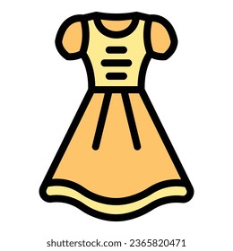 Festival dress icon outline vector. Germany festival. Bavarian euro color flat