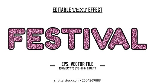 FESTIVAL editable text effect concept