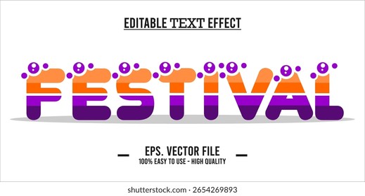 Concepto de efecto de texto editable FESTIVAL