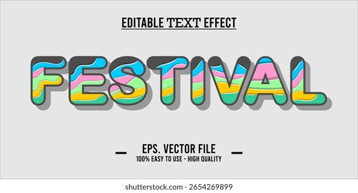 Concepto de efecto de texto editable FESTIVAL