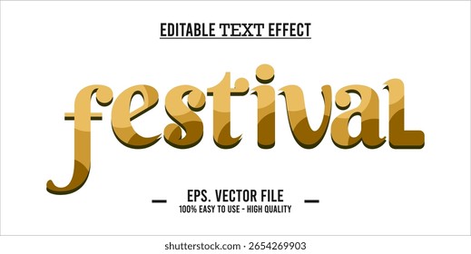 Conceito de efeito de texto editável do FESTIVAL
