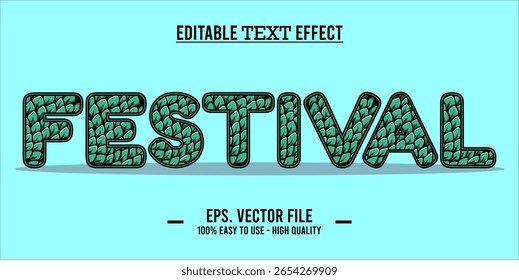 Concepto de efecto de texto editable FESTIVAL