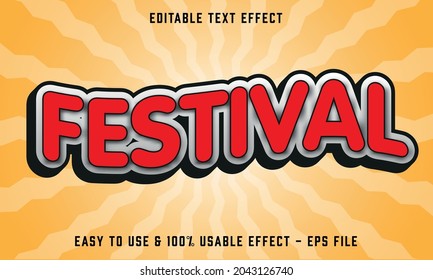 festival editable text effect template with abstract style use for business brand and celebration campaign