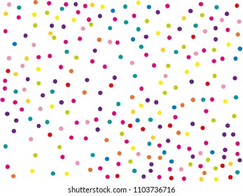 Festival fiesta pattern with color round glitter, confetti. Random, chaotic polka dot. Bright background  for party invites, wedding, cards, phone Wallpapers. Vector illustration. Typographic design.