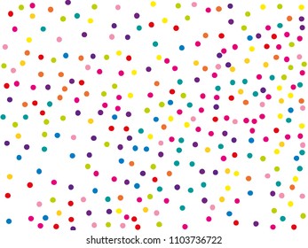 Festival fiesta pattern with color round glitter, confetti. Random, chaotic polka dot. Bright background  for party invites, wedding, cards, phone Wallpapers. Vector illustration. Typographic design.