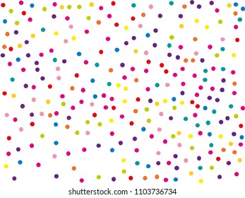 Festival fiesta pattern with color round glitter, confetti. Random, chaotic polka dot. Bright background  for party invites, wedding, cards, phone Wallpapers. Vector illustration. Typographic design.