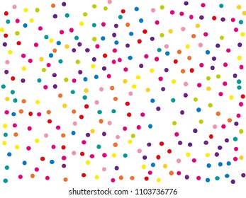 Festival fiesta pattern with color round glitter, confetti. Random, chaotic polka dot. Bright background  for party invites, wedding, cards, phone Wallpapers. Vector illustration. Typographic design.