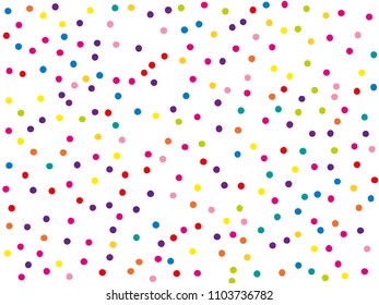 Festival fiesta pattern with color round glitter, confetti. Random, chaotic polka dot. Bright background  for party invites, wedding, cards, phone Wallpapers. Vector illustration. Typographic design.