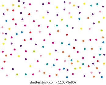 Festival fiesta pattern with color round glitter, confetti. Random, chaotic polka dot. Bright background  for party invites, wedding, cards, phone Wallpapers. Vector illustration. Typographic design.