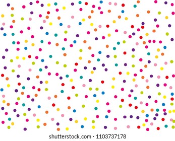 Festival fiesta pattern with color round glitter, confetti. Random, chaotic polka dot. Bright background  for party invites, wedding, cards, phone Wallpapers. Vector illustration. Typographic design.