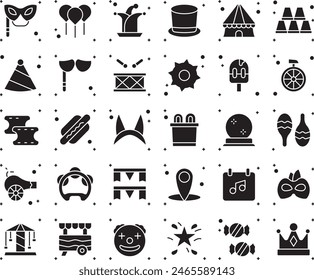 Festival fill icon set design illustration stock