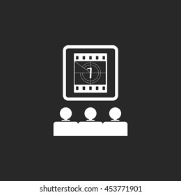 Festival Film countdown sign simple icon on background