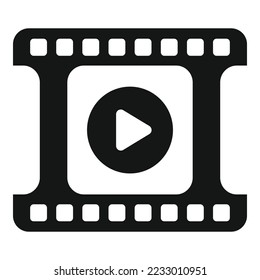 Festival film icon simple vector. Video cinema. Strip frame
